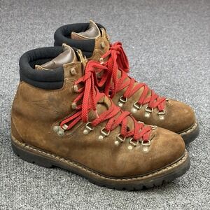 Vintage Hanwag Leather Hiking Mountaineering Boots Vibram Sole Mens Size 10.5 US